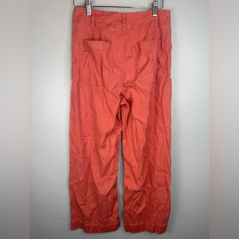 Maeve High-Rise Cropped Wide-Leg Pants in Terracotta Rust - Picture 3 of 11